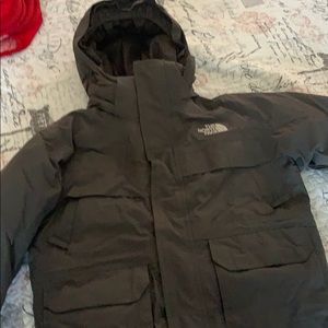 Boys gray north face winter jacket